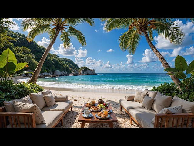 Relaxing Seaside Bossa Nova & Smooth Waves Sound ~ Soft Jazz Music for Work, Study and Relaxing