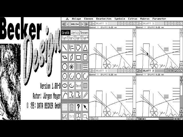 ATARI ST Becker Design v1 00 d DRAW PAINT ~ Data Becker GRAPHICS ADVANCED DE GERMAN 1991 MONO CHROME