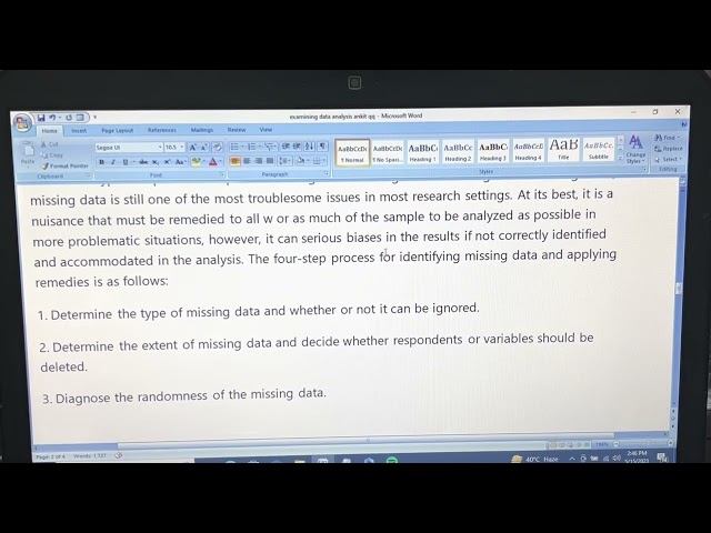 Examining data analysis