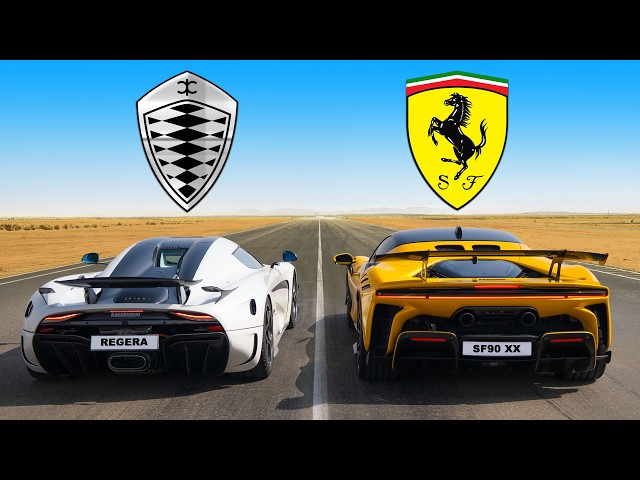 Ferrari SF90XX vs Koenigsegg Regera: DRAG RACE