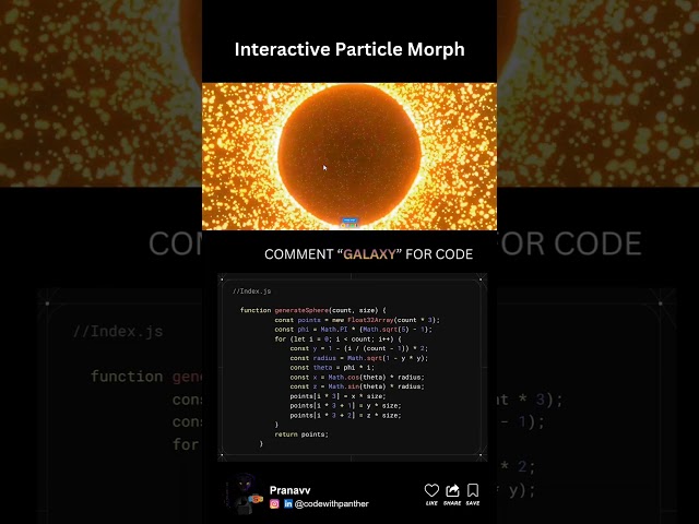 ✨ Interactive Particle Morph | Creative Coding | HTML CSS JavaScript#animation #codewithpanther