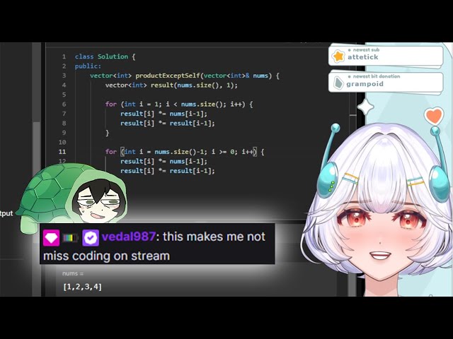 Vedal Checking Up Ellie's Coding Stream