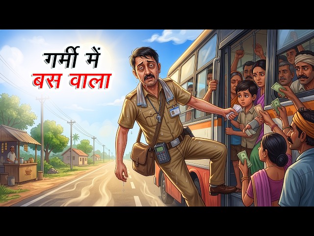 गर्मी में बस वाला | Garmi Me Bus Wala | Hindi Kahaniya | Animated Stories