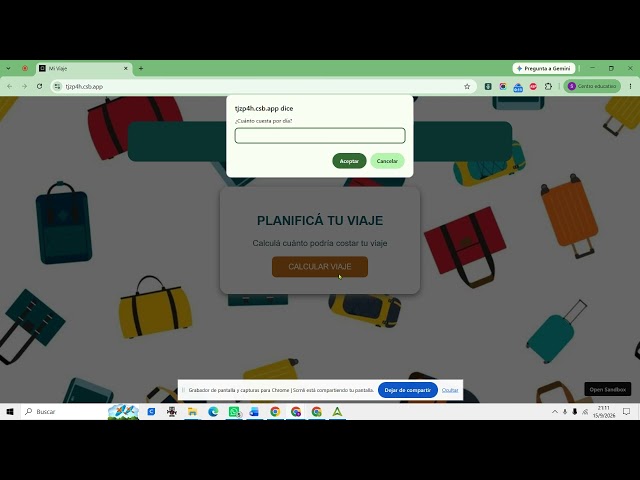HTML/CSS/JAVA básico: Ejemplo de exámen-Calculador de viaje