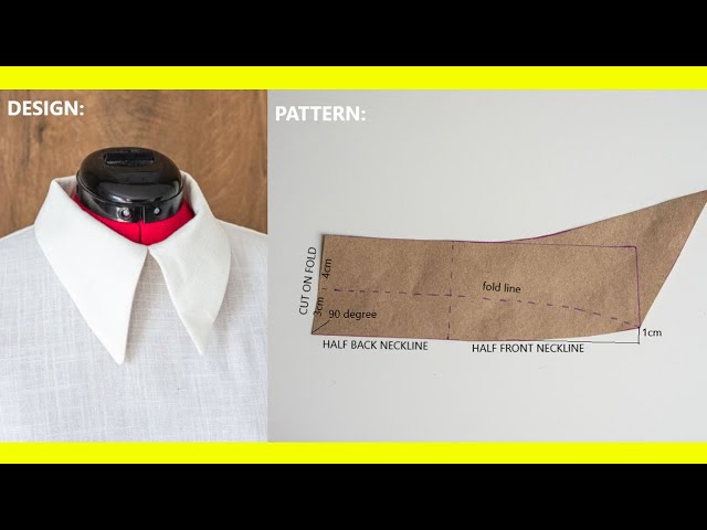 Make Shirt Collar Pattern: Easy Tutorial Using Single Pattern Piece (1 method, 2 styles)