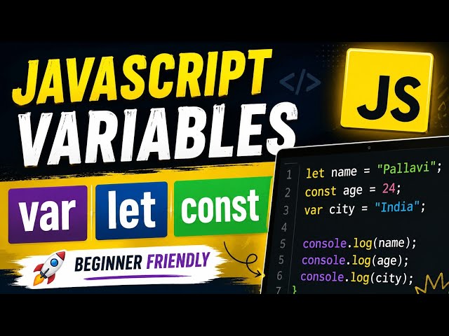 JavaScript Variables Explained 🔥 | var, let & const | JavaScript for BeginnersAlternative: