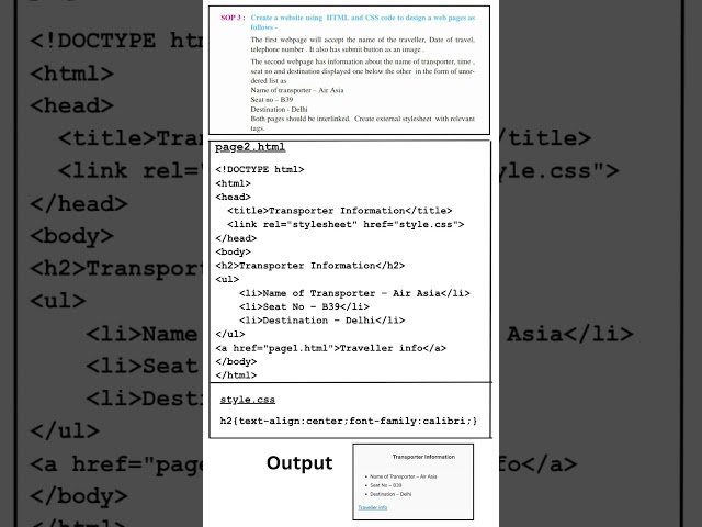 Advanced Web Designing - SOP 3 | Std. 12 COMMERCE | INFORMATION TECHNOLOGY |#syjc #html5 #sop #it