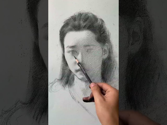 Master skill! Do you like this sound? #fypdrawing #asmrdrawing #charcoaldrawing #portraitdrawing