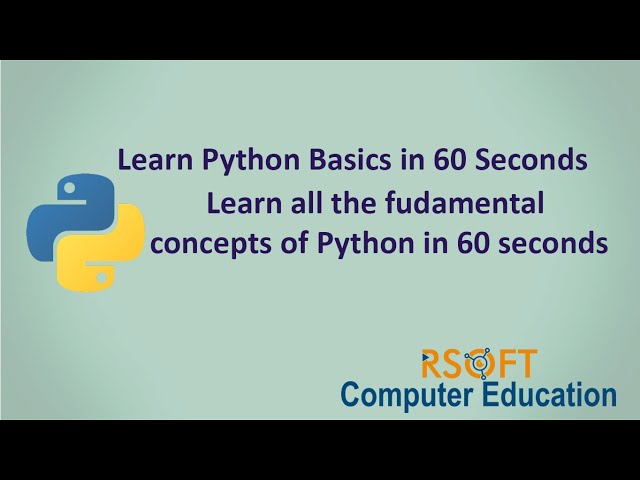 Learn Python basics in 60 seconds | Python online training | Python for beginners | Python coding