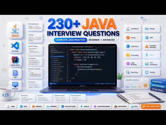 ☕ Solve 230+ Java Interview Questions | Complete Java Programming Practice for Beginners to Advanced