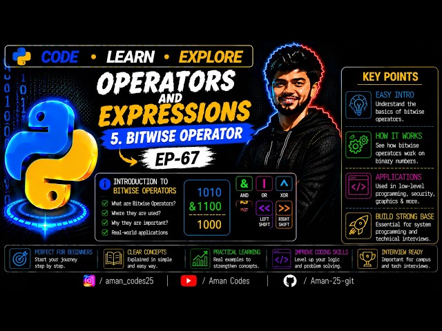 Operators and Expressions (5.bitwise operator) Ep-67