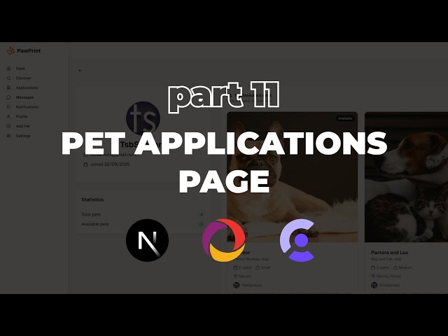 Applications Page | PART 11 | Let's Build a Pet Adoption Website | TsbSankara