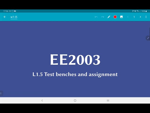 L1.5 - Test Benches
