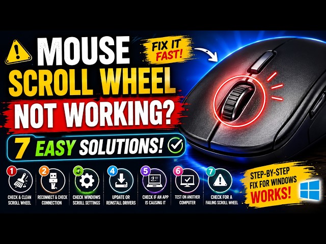 🖱️ Mouse Scroll Wheel NOT Working? 😱7 Easy Fixes That WORK! 🔧#mouse #MouseFix #video #quickfix