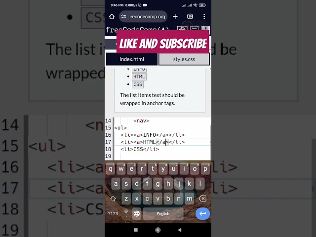 freeCodeCamp learn Accessibility by building a Quiz step 12(2( #ytshorts #freecodecamp #html #shorts