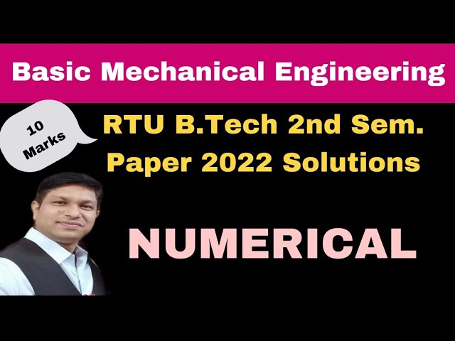 RTU BME PAPER 2022 SOLUTIONS I BASIC MECHANICAL ENGINEERING