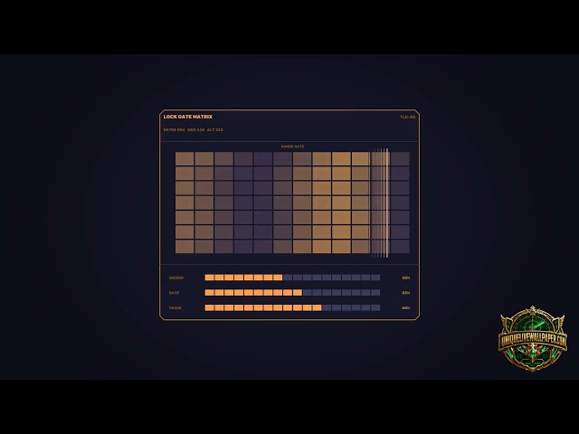 10 Hour Screensaver — Lock Gate Matrix Display With Data Readouts, Charts, and Interface Layout
