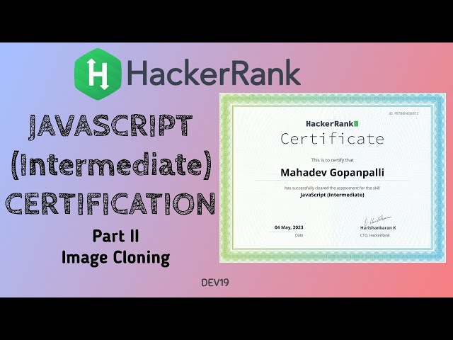 JavaScript (Intermediate) | Image Cloning Problem | Hackerrank Certifications  #HackerankSolutions