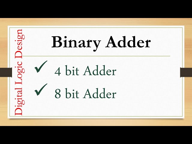 4 bit and 8 bit Adder