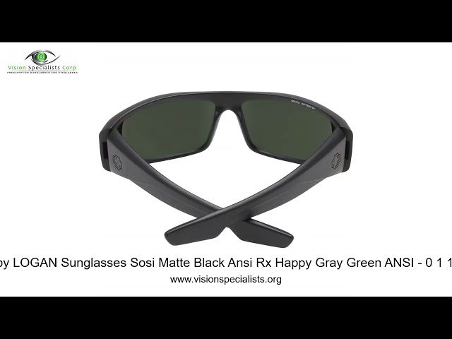 Spy LOGAN Sunglasses Sosi Matte Black Ansi Rx Happy Gray Green ANSI   0 1 1 0