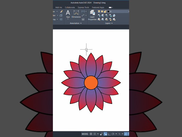 AutoCAD 2D simple Drawing in Just 1 minute | Flower 💐 Design in AutoCAD #flowers #design #logo