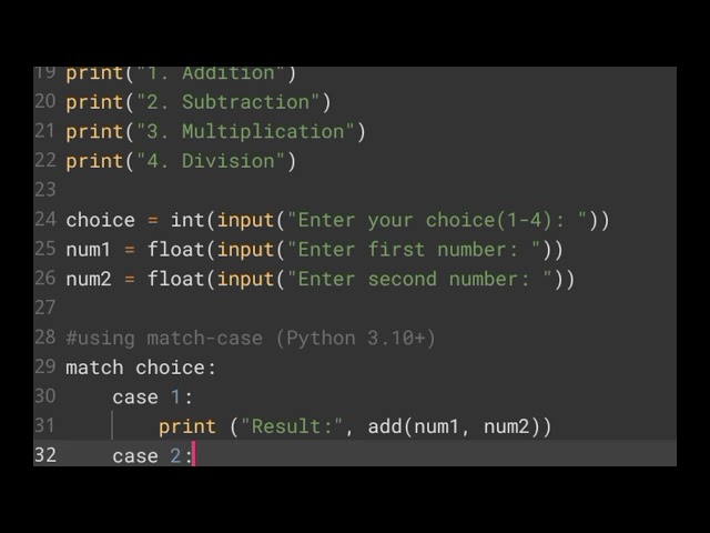 (Level-lV, Pro#26)Basic Calculator in Python using functions and a choice/switch-like structure.🖥️🖥️