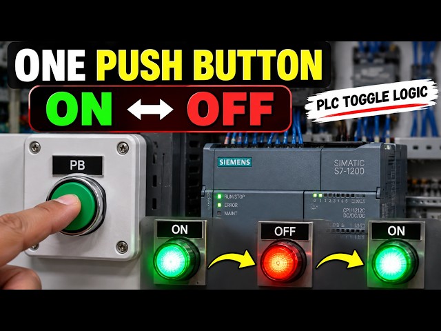 PLC One Push Button ON/OFF Toggle | Ladder Logic