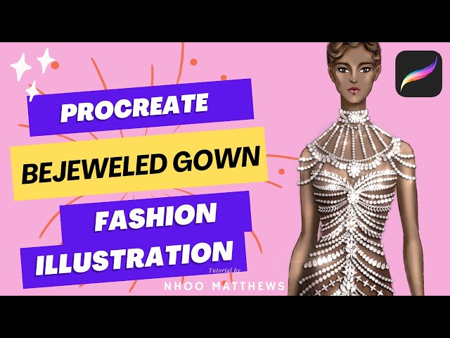 Procreate Fashion Illustration Tutorial: Bejeweled Gown (Fashion Beading Brushes Vol.2)