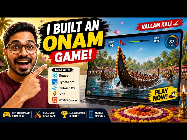 I Built an Onam Game Using AI 🚤 | React + TypeScript #webdevelopment  #react #typescript #onam