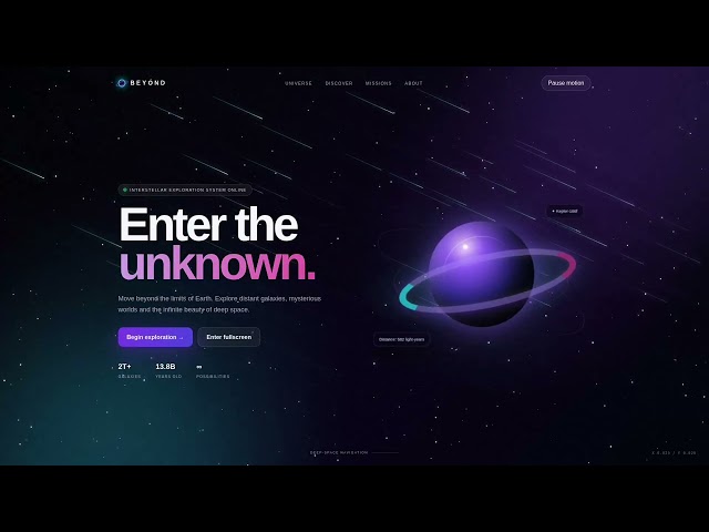 Futuristic Animated Landing Page | HTML CSS JavaScript + GSAP + Three.js