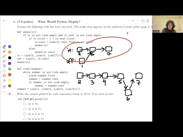 [CS 61A SP24] Midterm 2 Problem #1 What Would Python Display Walkthrough