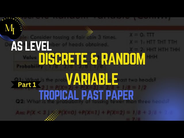 As Level Discrete & Random Variable (O/N/21/52/Q3) Step-by-Step Solution 🎯