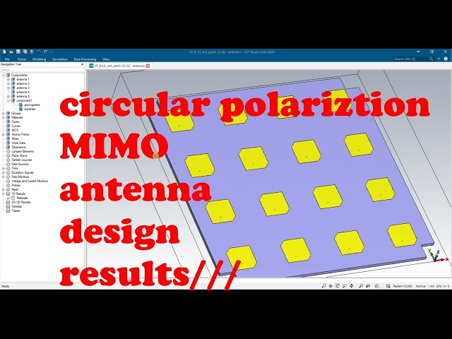 circular polarized array mimo antenna using artificial intelligence AI machine learning train cst