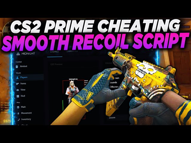 CS2 Cheating with a SMOOTH RECOIL SCRIPT... (Midnight CS2 Cheating)
