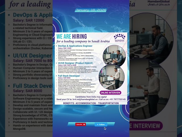 Saudi jobs | Dev Ops Engineer job in saudi | #shorts #yallajobs #gulfjobs