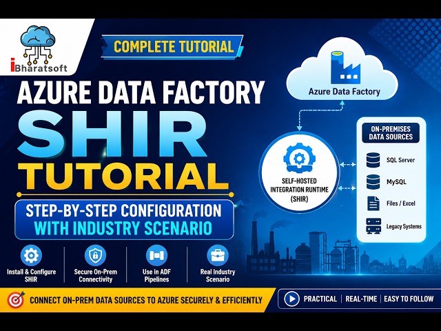 41. Azure Data Factory SHIR Tutorial | Step-by-Step Configuration with Industry Scenario #interview