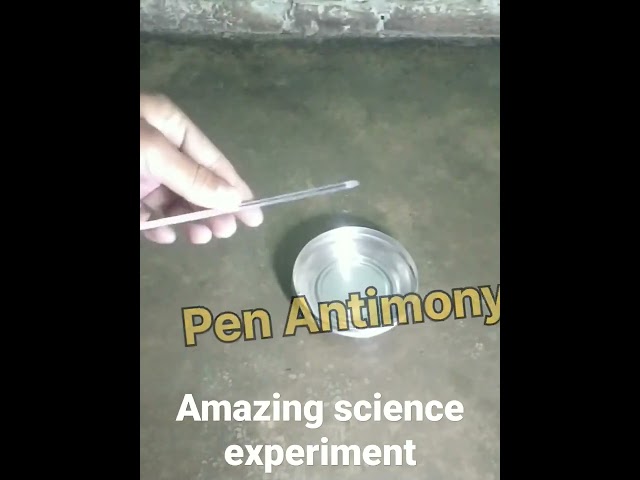 Pen antimony with 💧water 👍👍 amazing science experiment