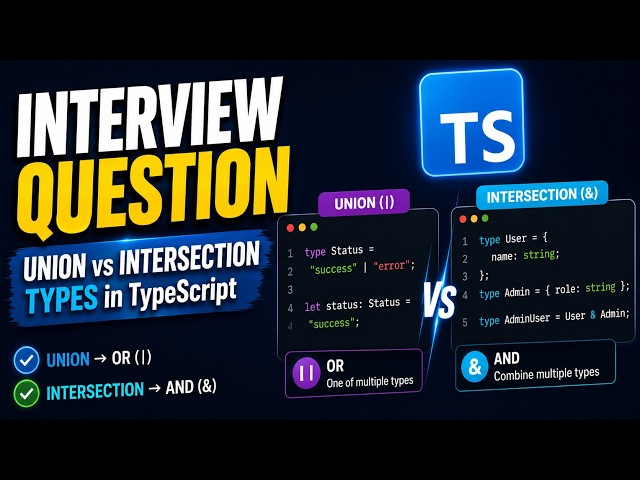 Union vs Intersection Types in TypeScript | Frontend Interview
