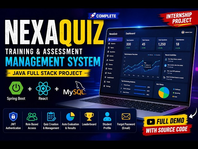 🚀 NexaQuiz | Java Full Stack Project | Spring Boot+React+MySQL+JWT | Training Management System