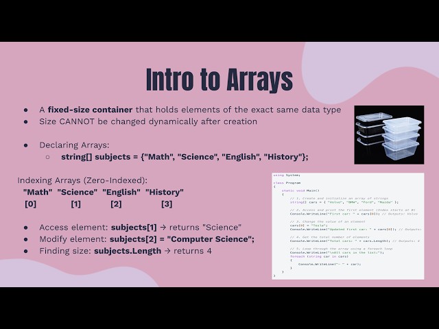C# - Intro to Arrays