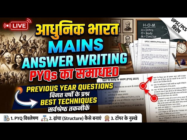 ​UPSC Mains GS-1: Modern History Answer Writing Strategy + Solved PYQs