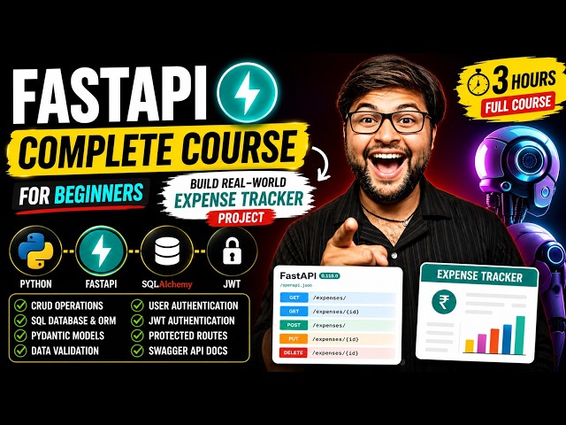 Learn FastAPI in 3 Hours 🚀 Build Expense Tracker API with SQLAlchemy & JWT | Fast Api Course
