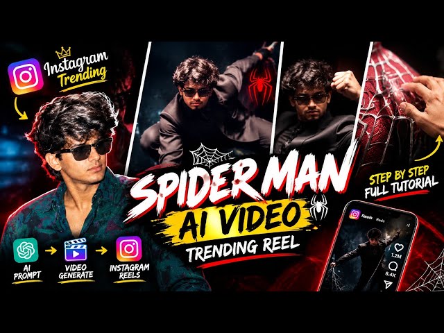 Instagram Trending Spider-Man AI Video Kaise Banaye? 😱 | Face Swap AI Tutorial