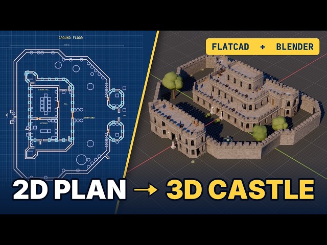 Lumbridge Castle from RuneScape: 2D Plan to 3D in Blender (OSRS) | flatcad Tutorial 2