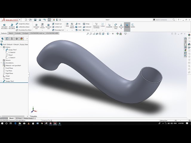 SOLIDWORKS Tutorial for Beginner | Swept Boss/Base Command