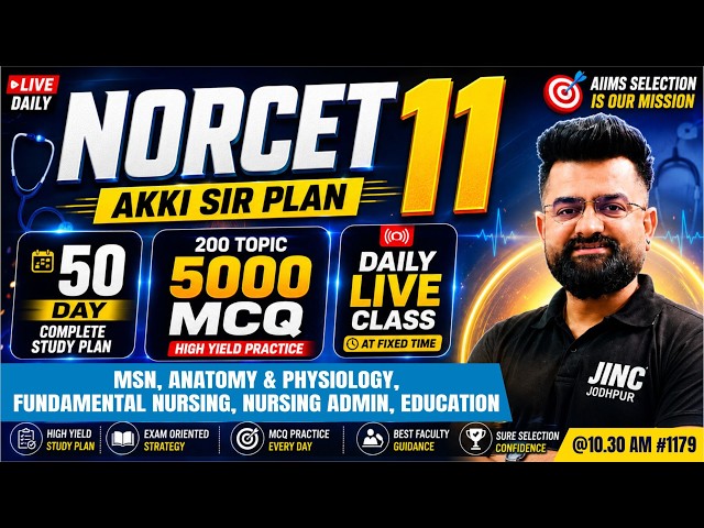 👉 NORCET 11 | OSSSC | RRB | SGPGIMS | Govt Nursing Exams | Live MCQ Class #1179 | Akki Sir