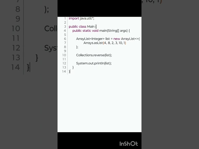 Reverse an arraylist in Java #java #arraylist #shorts #datastructures #collection #techtalkwithpal