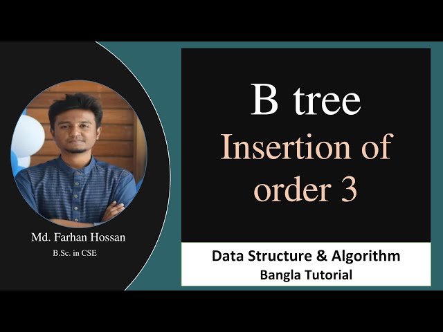 B tree Insertion of Order 3 | Data Structure | Bangla Tutorial