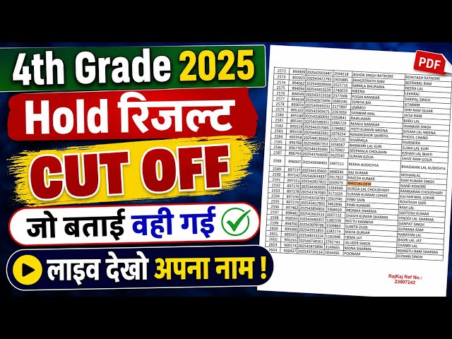Fourth Grade 2025 Final Result / Fourth Grade 2026 Final Cut Off / 4th Grade Waiting List 2026 / ...