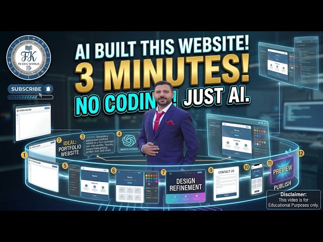 I Built a Website With AI in 3 Minutes — NO CODING! | Usage of AI | NO CODE. JUST AI